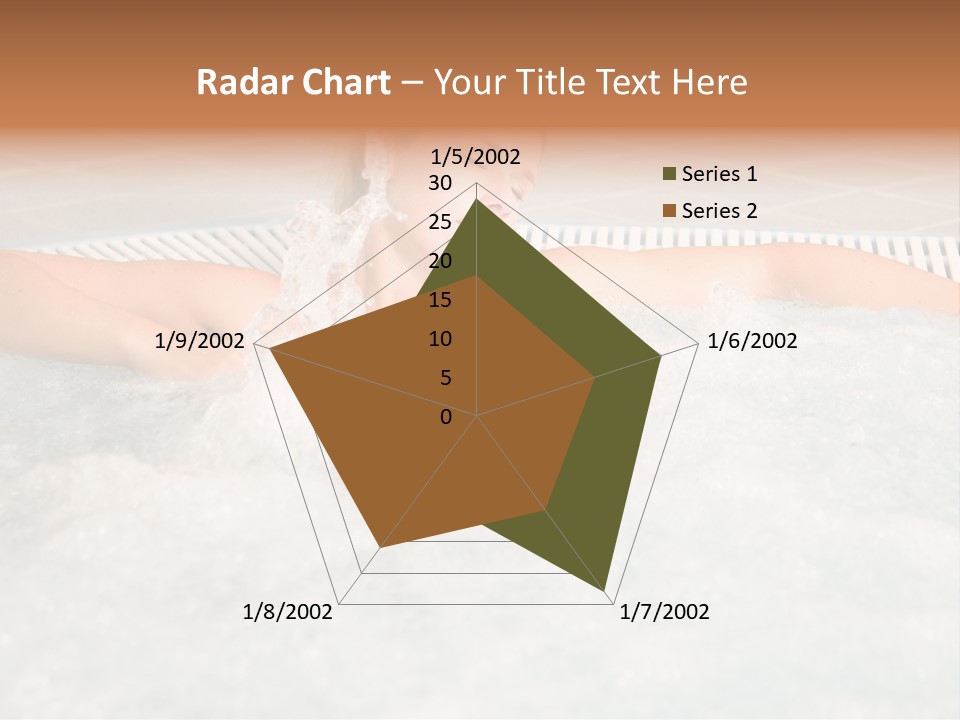 Beautiful Woman Relaxing In A Bubble Bath PowerPoint Template