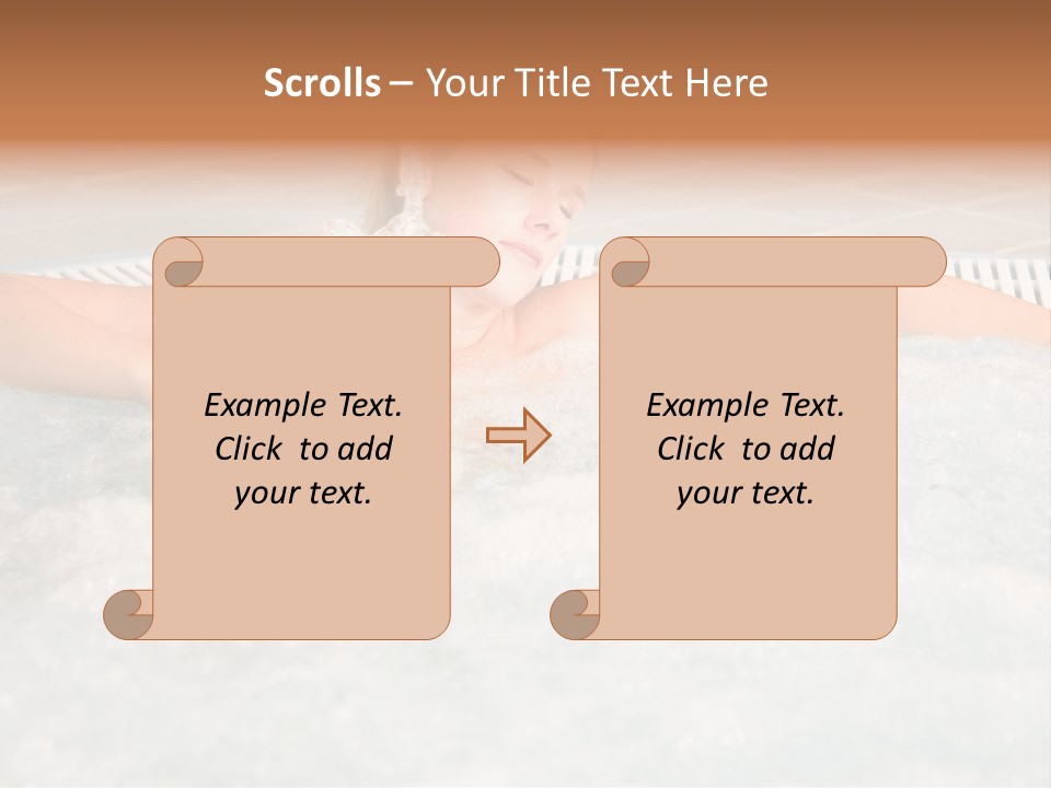 Beautiful Woman Relaxing In A Bubble Bath PowerPoint Template