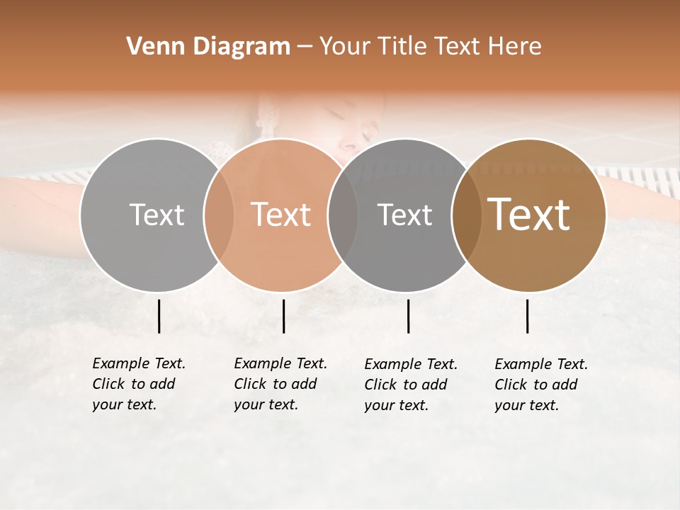 Beautiful Woman Relaxing In A Bubble Bath PowerPoint Template