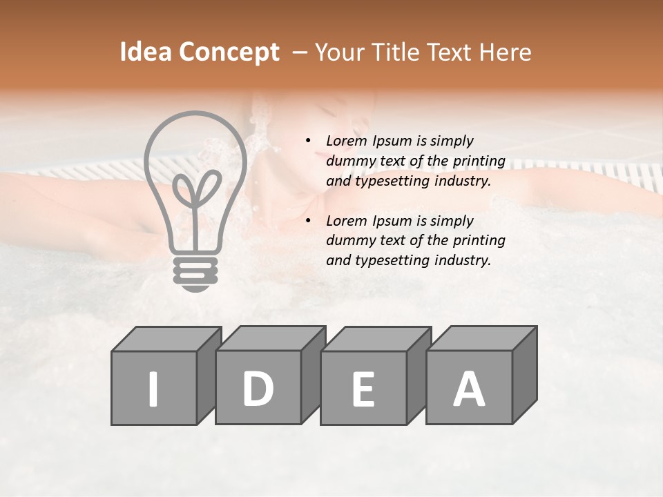 Beautiful Woman Relaxing In A Bubble Bath PowerPoint Template