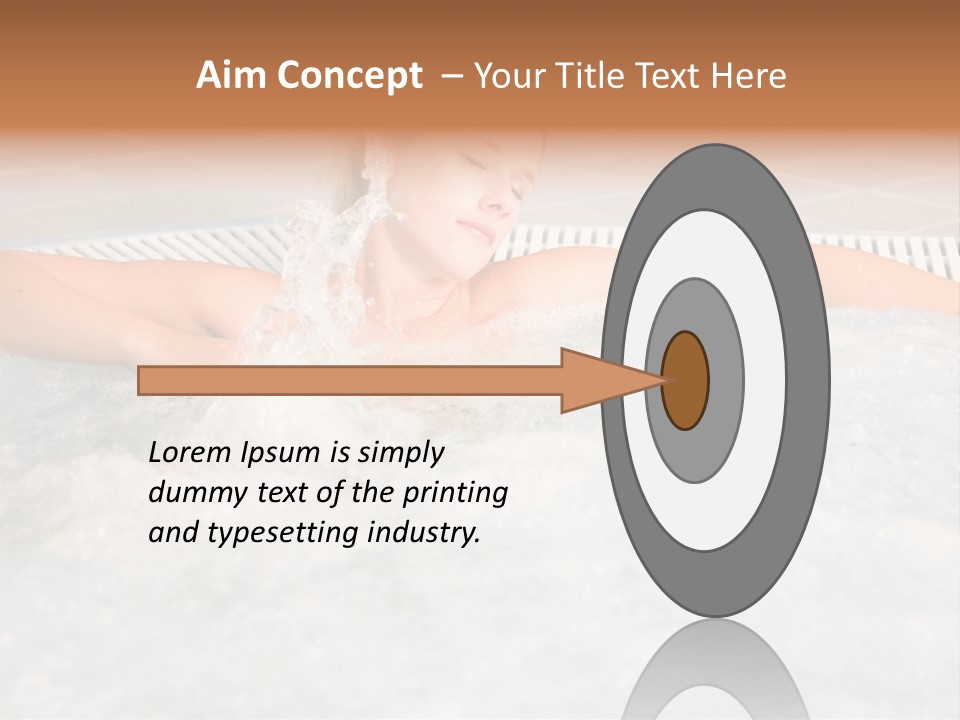 Beautiful Woman Relaxing In A Bubble Bath PowerPoint Template