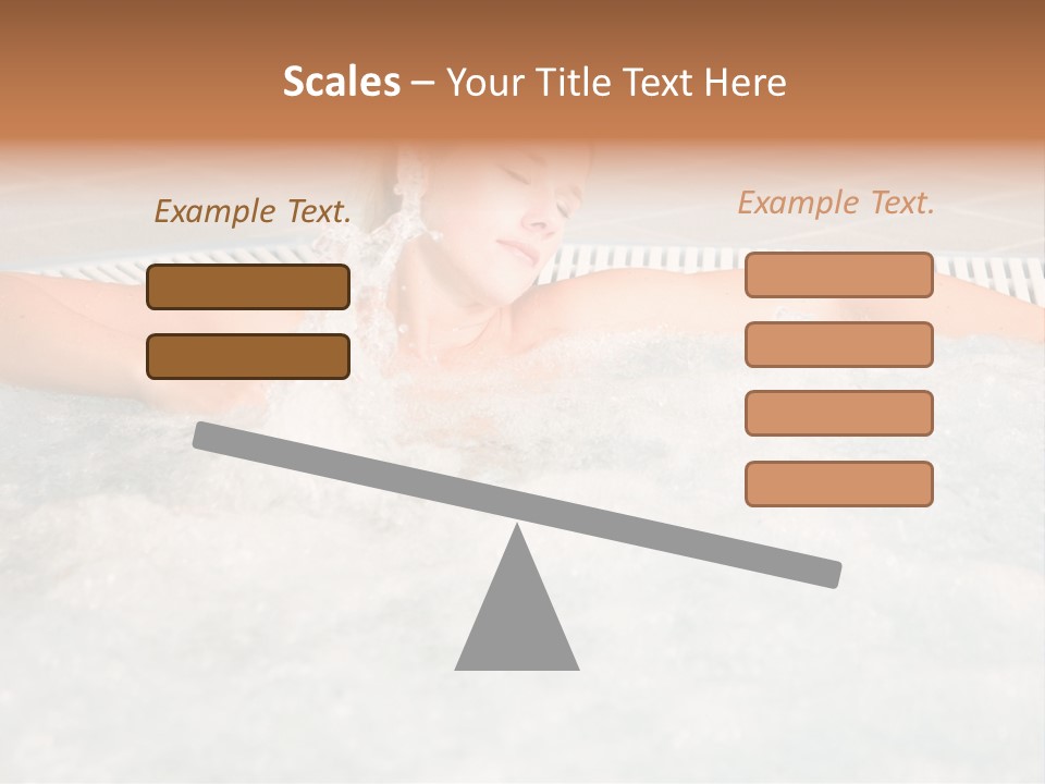 Beautiful Woman Relaxing In A Bubble Bath PowerPoint Template