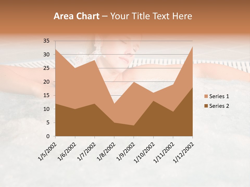 Beautiful Woman Relaxing In A Bubble Bath PowerPoint Template