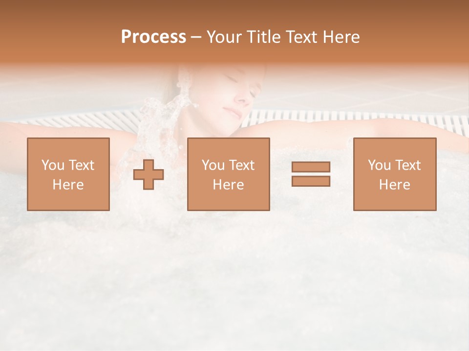 Beautiful Woman Relaxing In A Bubble Bath PowerPoint Template