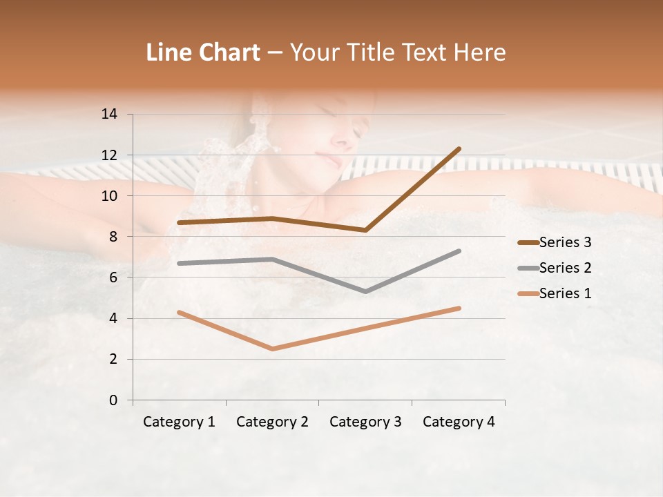 Beautiful Woman Relaxing In A Bubble Bath PowerPoint Template