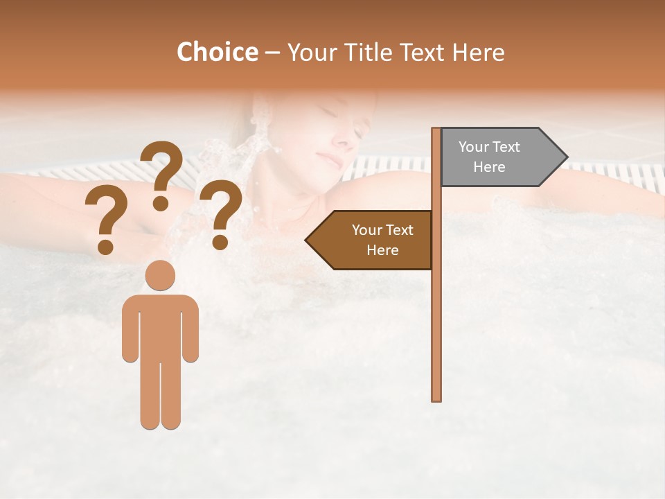 Beautiful Woman Relaxing In A Bubble Bath PowerPoint Template