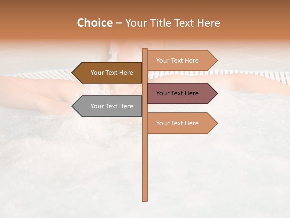 Beautiful Woman Relaxing In A Bubble Bath PowerPoint Template