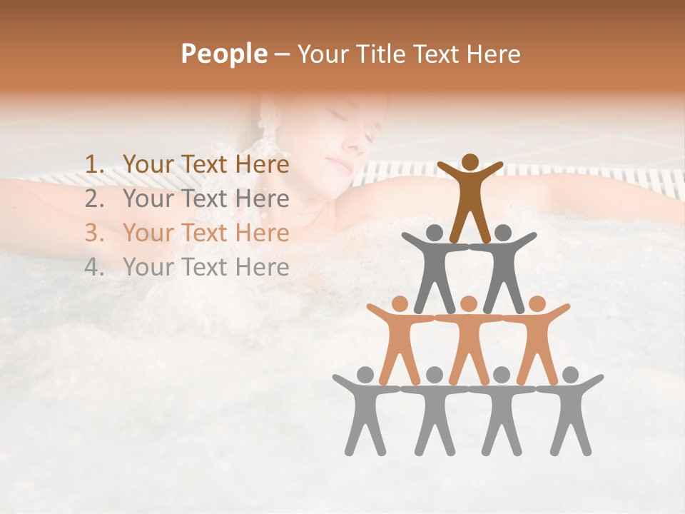 Beautiful Woman Relaxing In A Bubble Bath PowerPoint Template