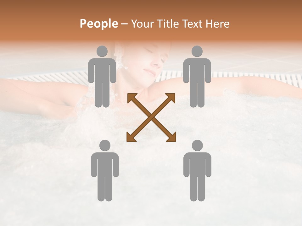 Beautiful Woman Relaxing In A Bubble Bath PowerPoint Template