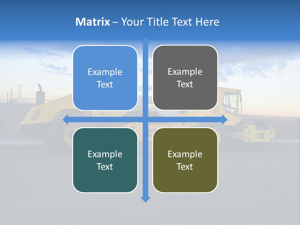 Tractor On Construction Site. PowerPoint Template