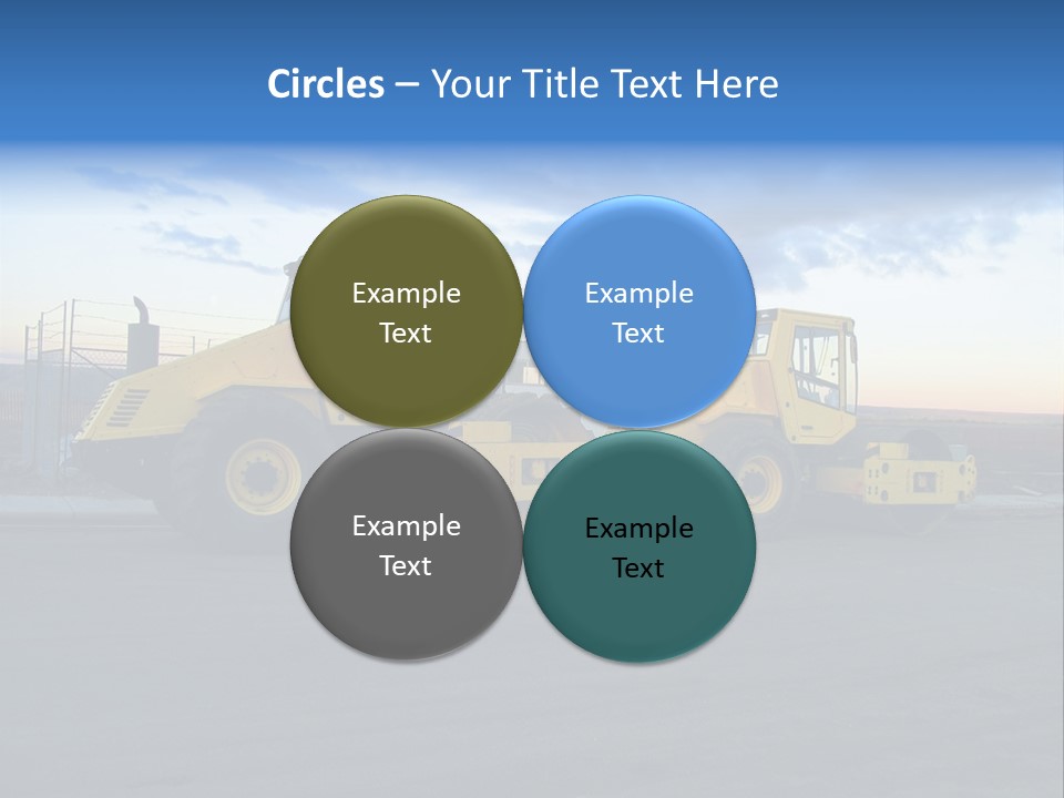 Tractor On Construction Site. PowerPoint Template