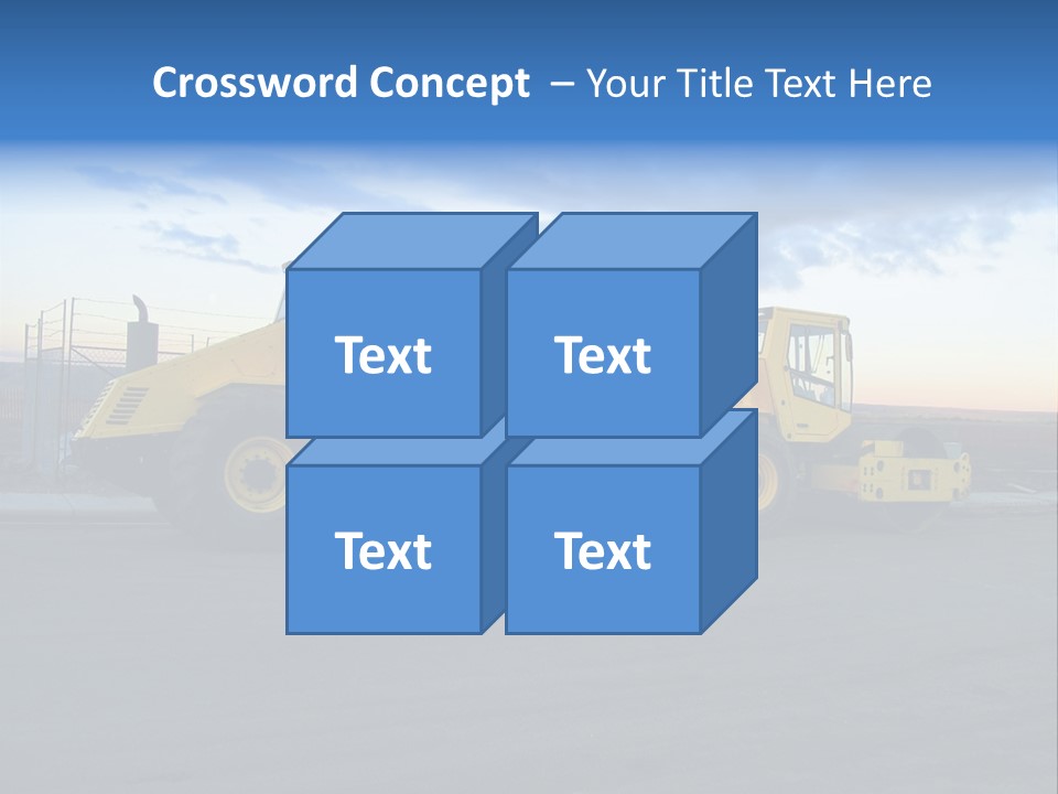 Tractor On Construction Site. PowerPoint Template