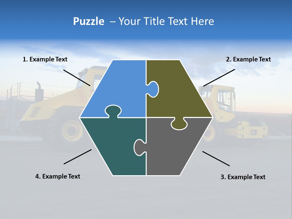 Tractor On Construction Site. PowerPoint Template