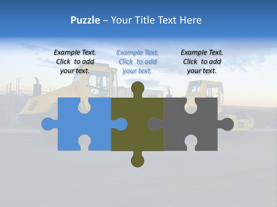 Tractor On Construction Site. PowerPoint Template