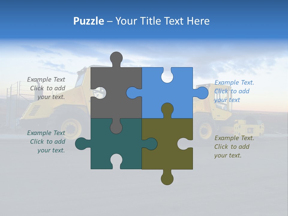 Tractor On Construction Site. PowerPoint Template