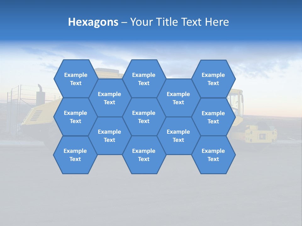 Tractor On Construction Site. PowerPoint Template