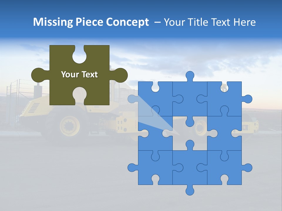 Tractor On Construction Site. PowerPoint Template