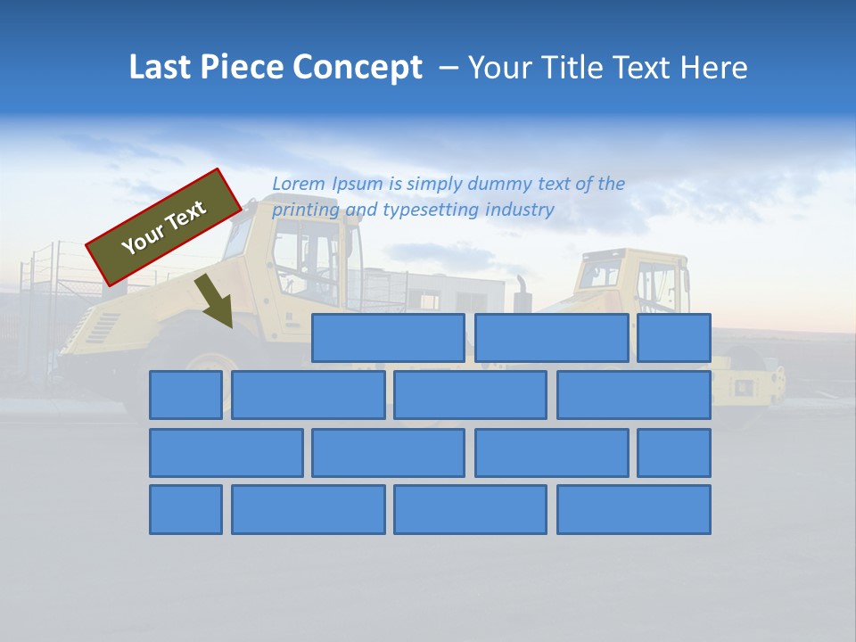 Tractor On Construction Site. PowerPoint Template