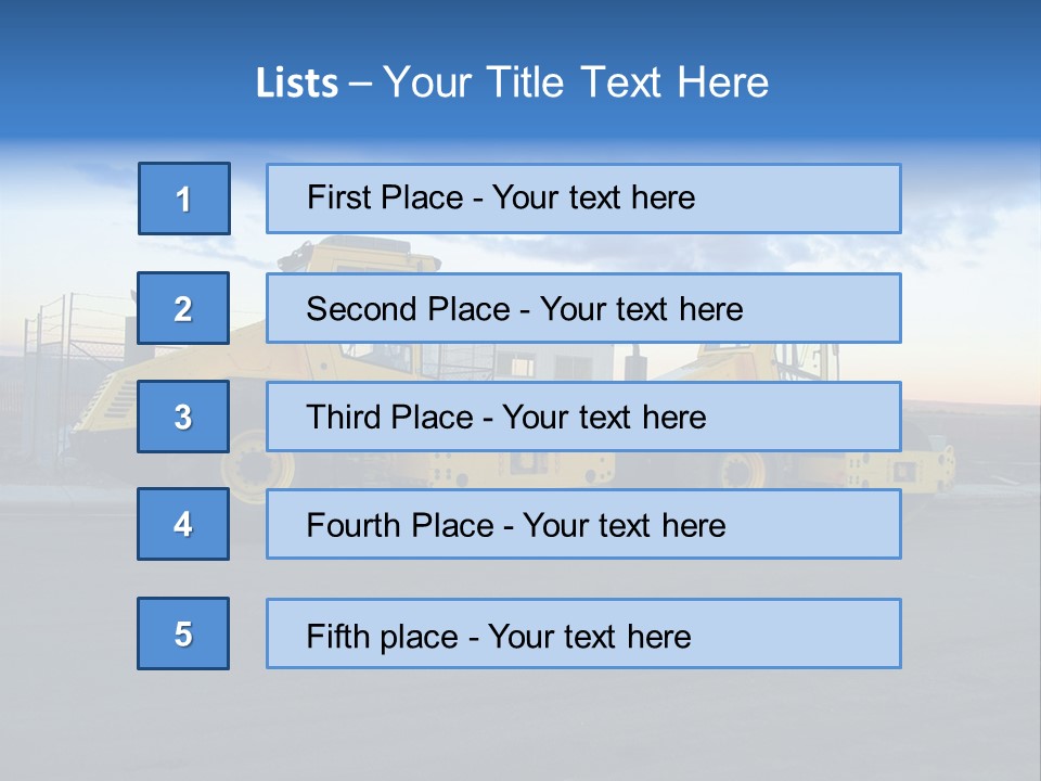 Tractor On Construction Site. PowerPoint Template
