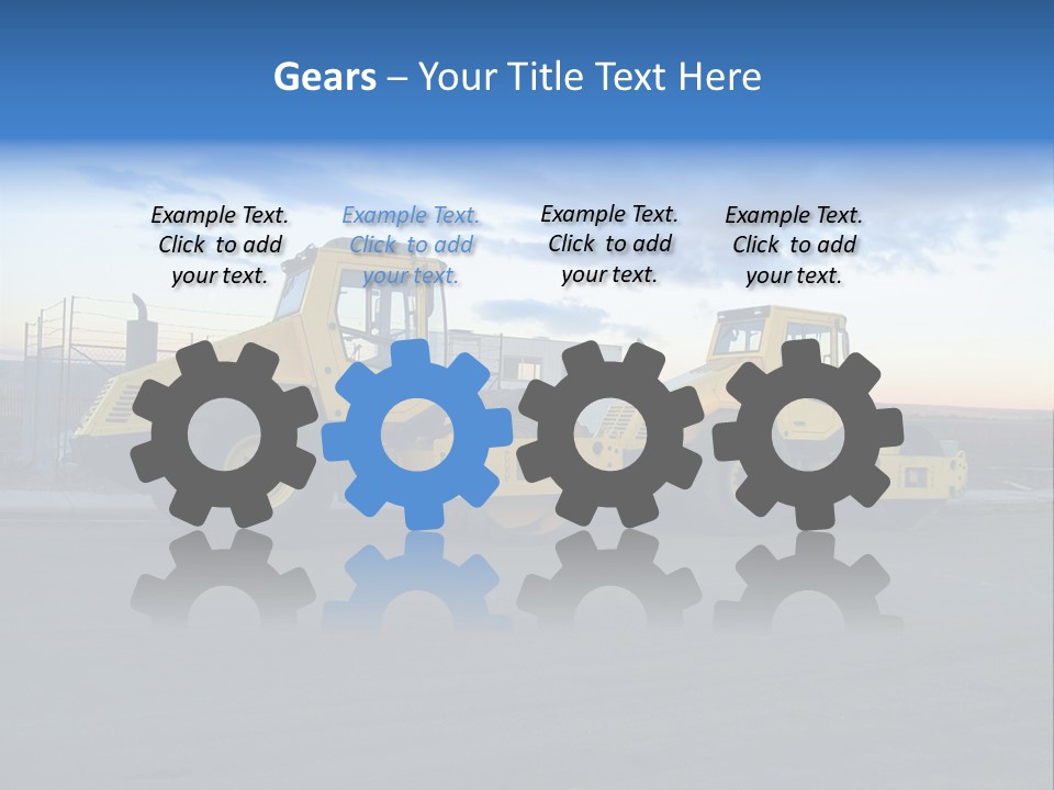 Tractor On Construction Site. PowerPoint Template