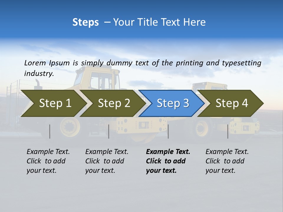 Tractor On Construction Site. PowerPoint Template