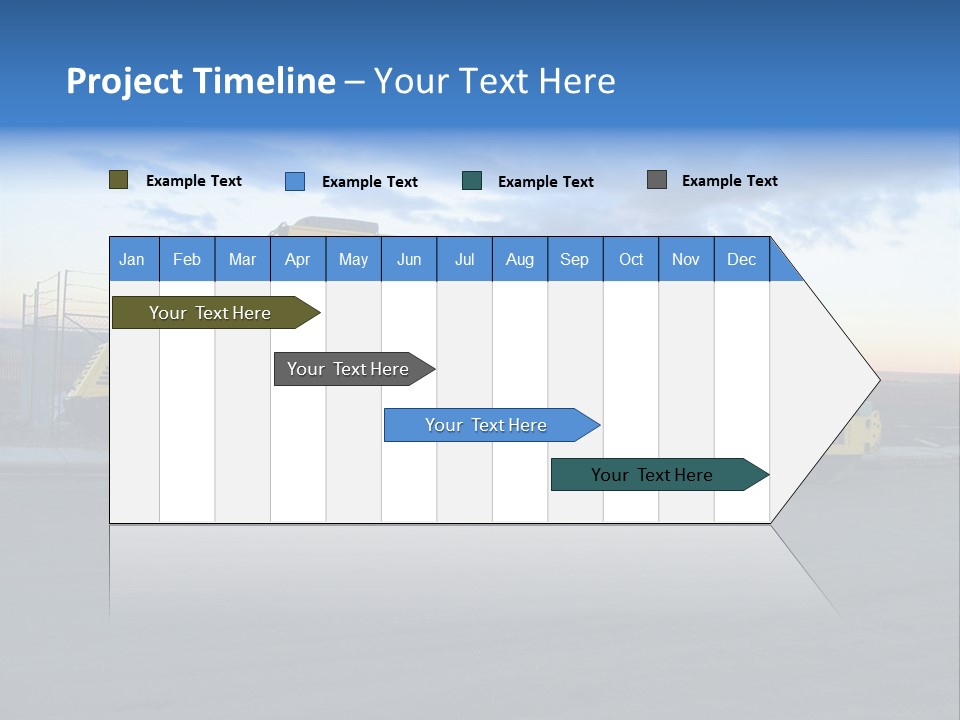 Tractor On Construction Site. PowerPoint Template