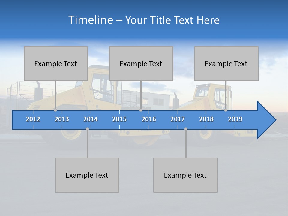 Tractor On Construction Site. PowerPoint Template