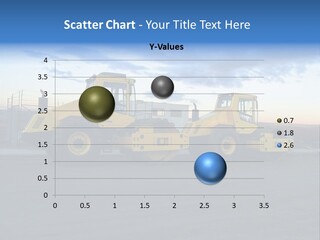 Tractor On Construction Site. PowerPoint Template