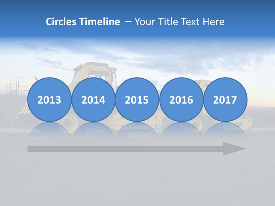 Tractor On Construction Site. PowerPoint Template