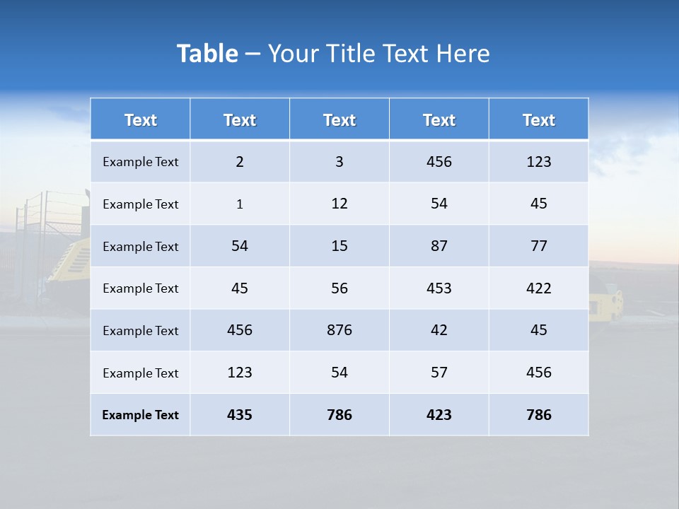 Tractor On Construction Site. PowerPoint Template