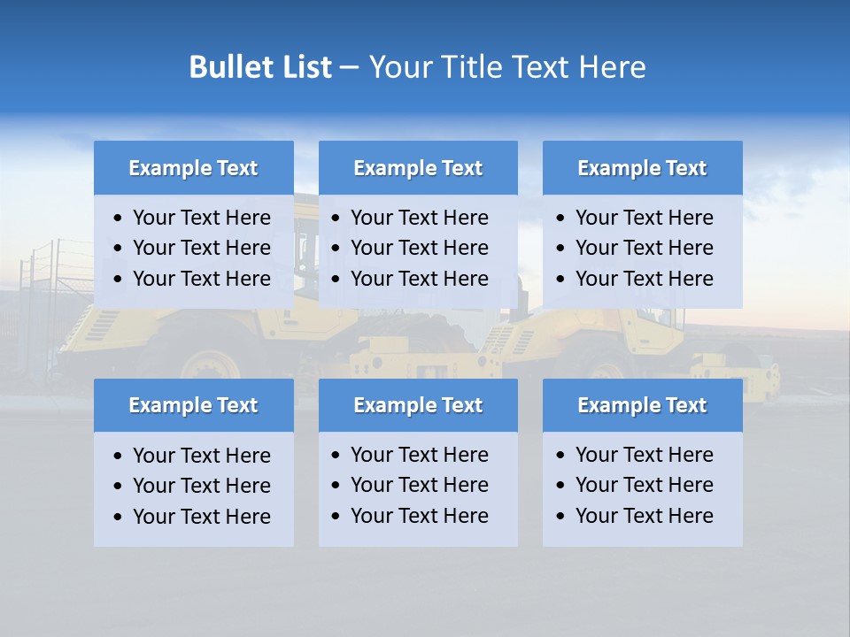 Tractor On Construction Site. PowerPoint Template