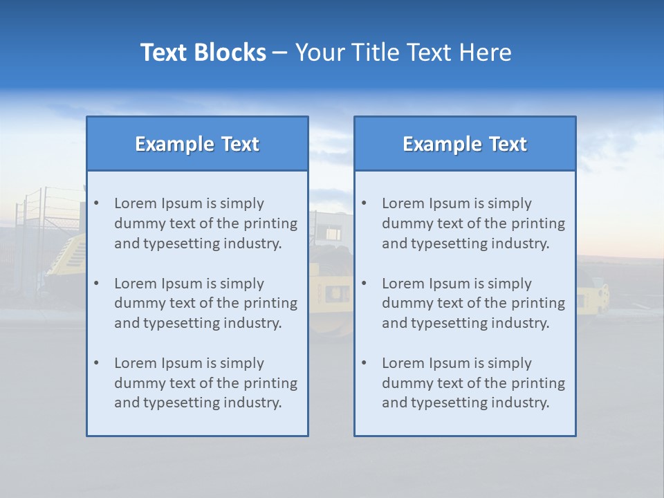Tractor On Construction Site. PowerPoint Template