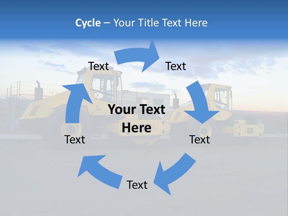 Tractor On Construction Site. PowerPoint Template