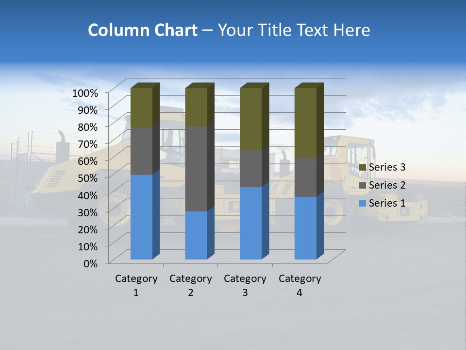 Tractor On Construction Site. PowerPoint Template