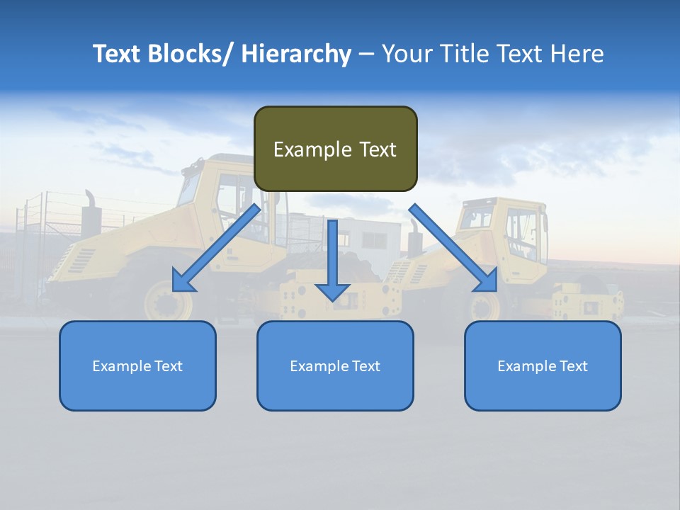 Tractor On Construction Site. PowerPoint Template