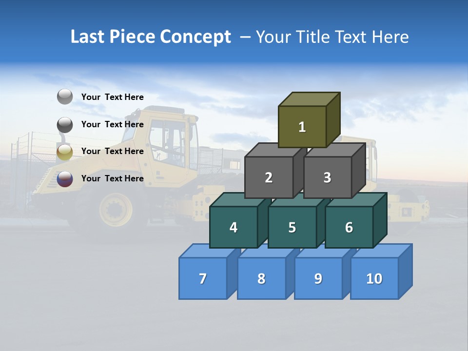 Tractor On Construction Site. PowerPoint Template