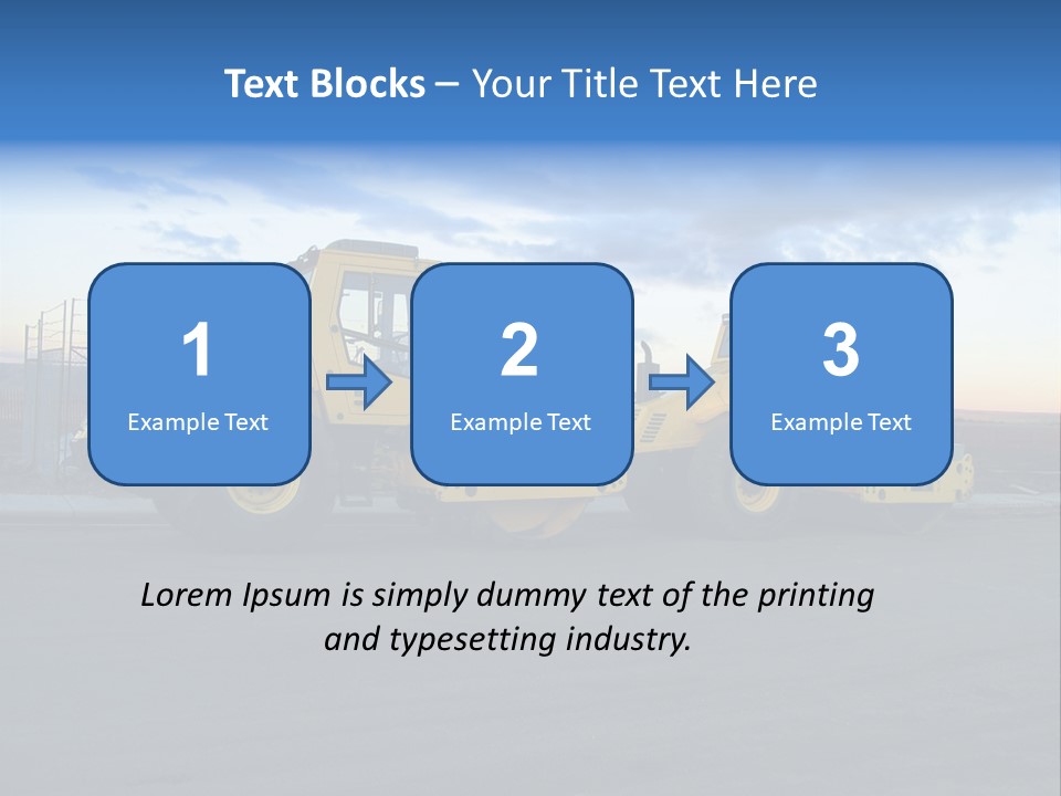 Tractor On Construction Site. PowerPoint Template