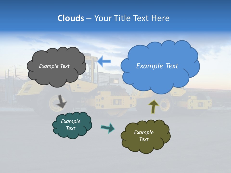 Tractor On Construction Site. PowerPoint Template
