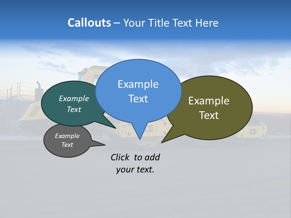 Tractor On Construction Site. PowerPoint Template