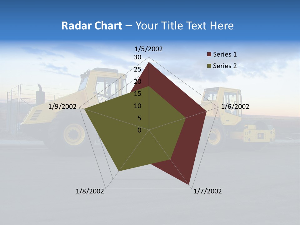 Tractor On Construction Site. PowerPoint Template