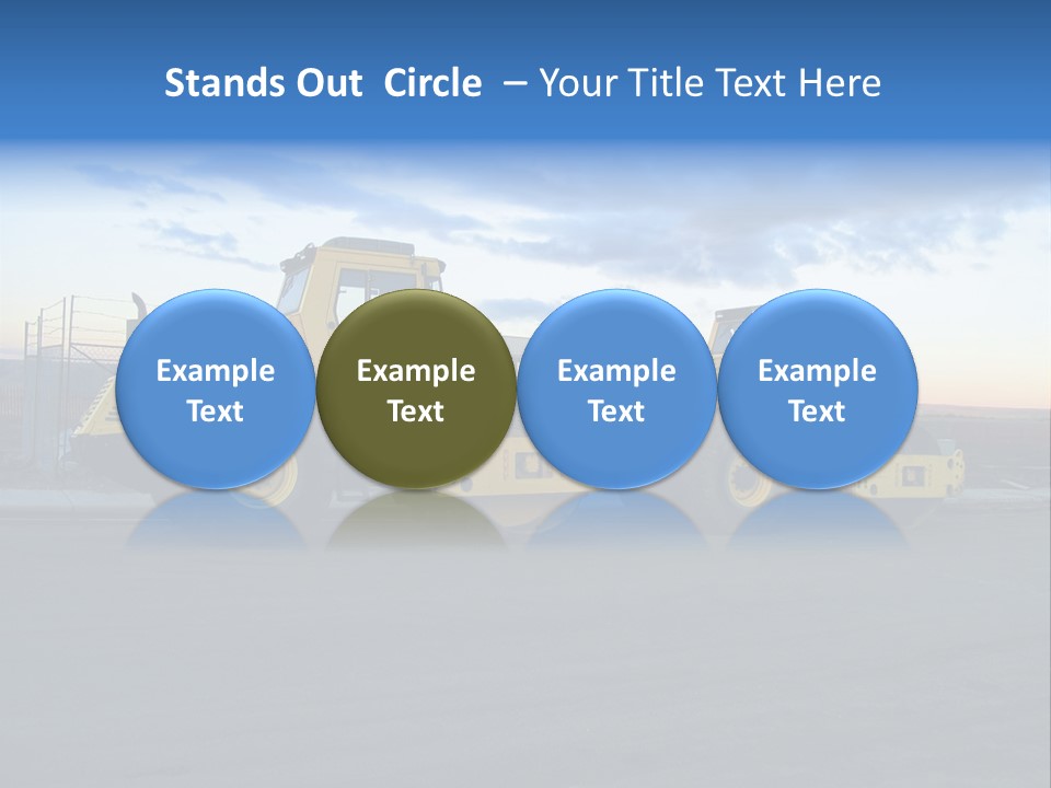 Tractor On Construction Site. PowerPoint Template