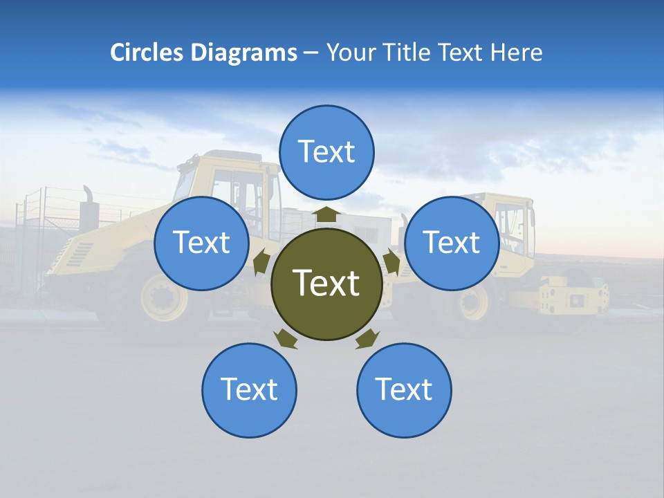 Tractor On Construction Site. PowerPoint Template