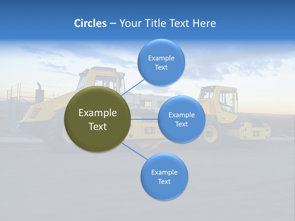 Tractor On Construction Site. PowerPoint Template