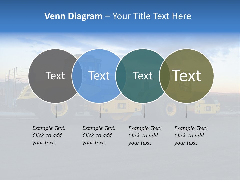 Tractor On Construction Site. PowerPoint Template