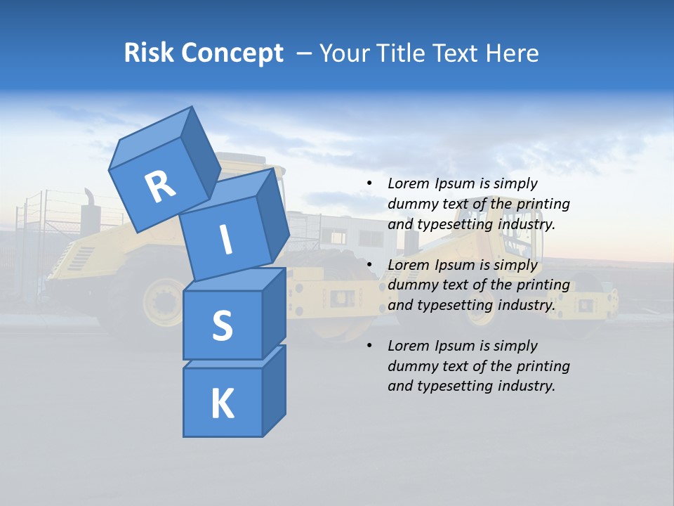 Tractor On Construction Site. PowerPoint Template