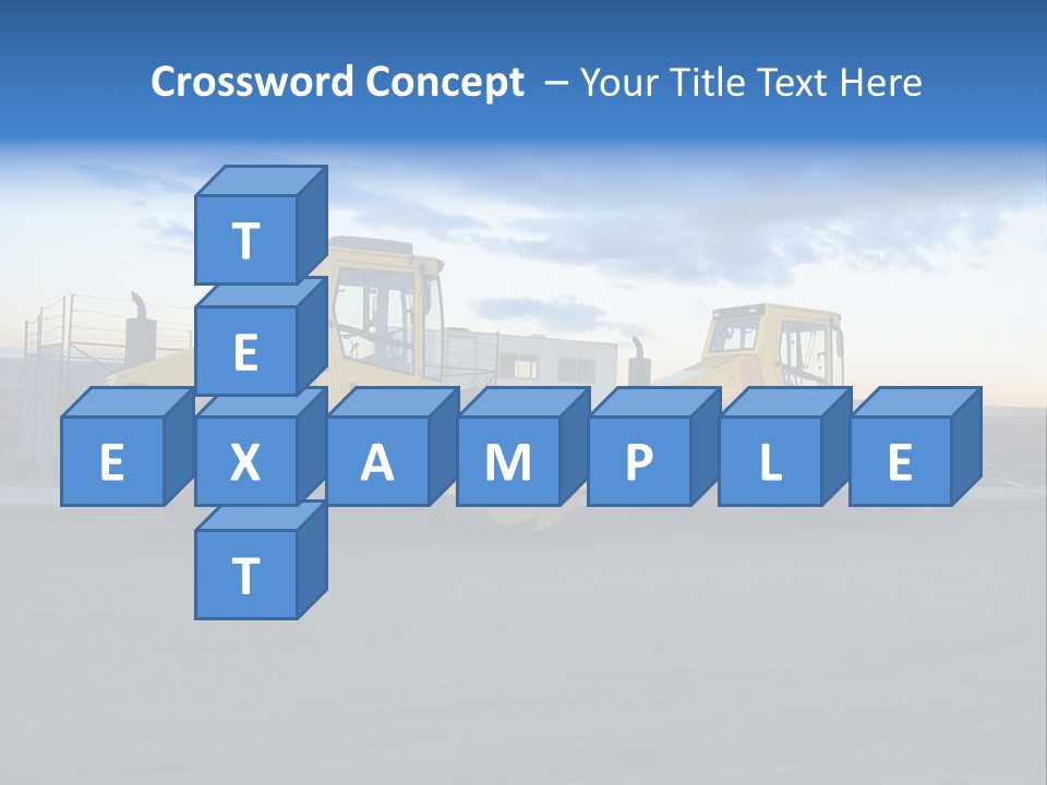 Tractor On Construction Site. PowerPoint Template