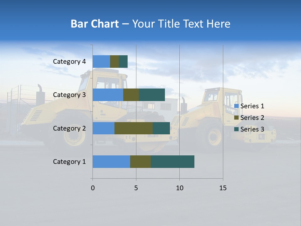Tractor On Construction Site. PowerPoint Template
