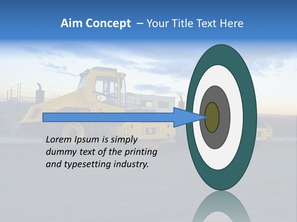 Tractor On Construction Site. PowerPoint Template