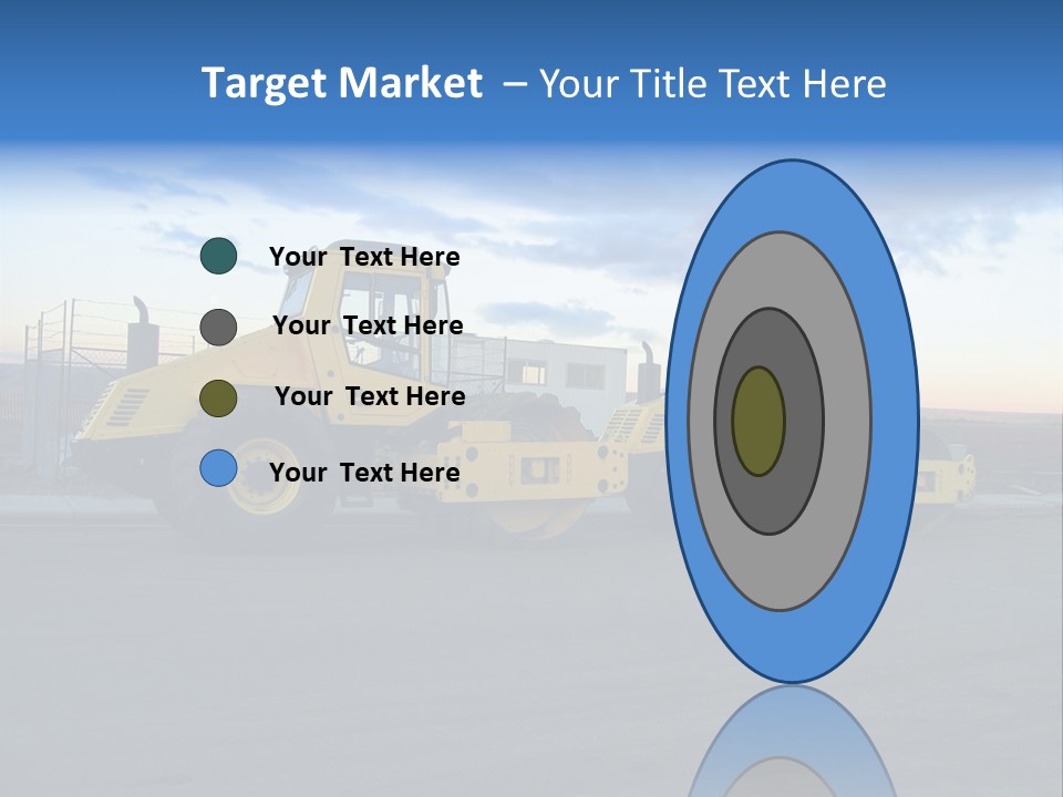 Tractor On Construction Site. PowerPoint Template