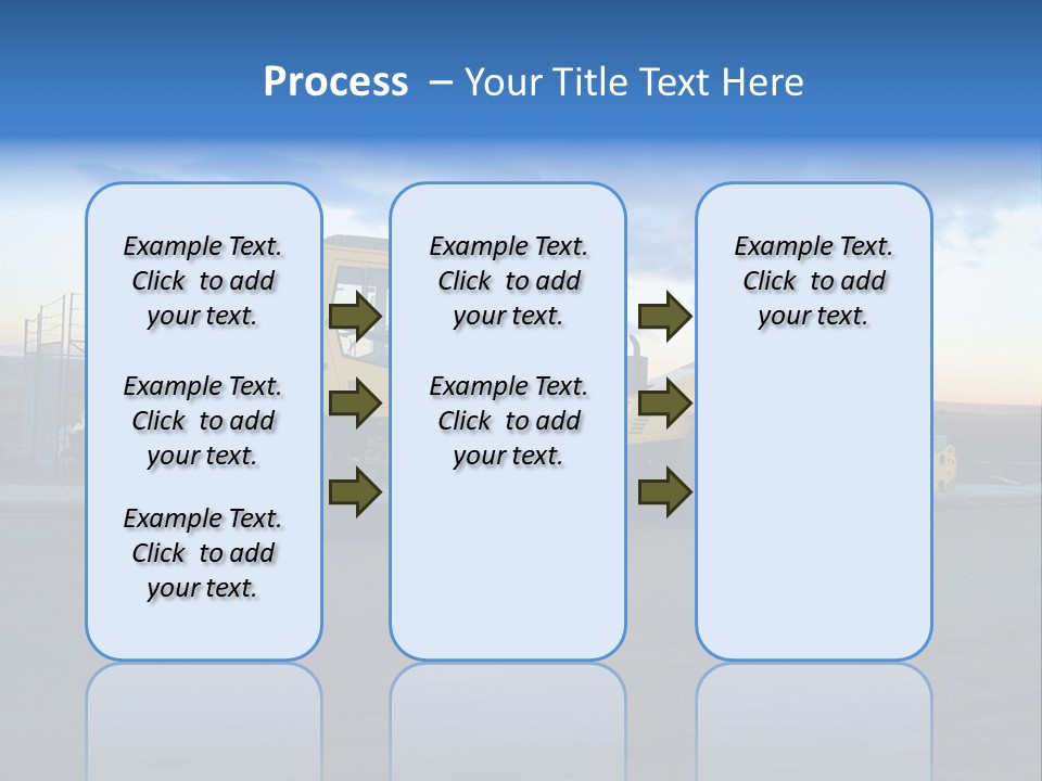 Tractor On Construction Site. PowerPoint Template